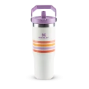 Tumbler Térmico Flip Straw Varsity Cream Lilac Stripes | 887ml