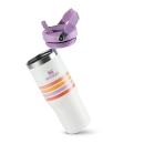 Tumbler Térmico Flip Straw Varsity Cream Lilac Stripes | 887ml