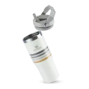 Tumbler Térmico Flip Straw Varsity Cream Ash Stripes | 887ml