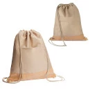 Sacola/Mochila em Poliéster 600D e Cortiça (34x38x9cm)