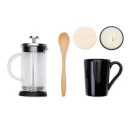KIT PARA CAFÉ COM VELA AROMATIZADA - 4 PÇS
