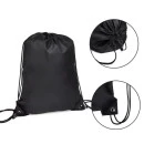 MOCHILA SACOLA EM NYLON 190D - PRETA - 42X32CM