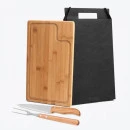 CONJ. PARA CHURRASCO EM BAMBU / MADEIRA /INOX TEXAS - 3 PÇS