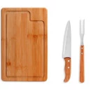 CONJ. PARA CHURRASCO EM BAMBU / MADEIRA / INOX DALLAS - 3 PÇS