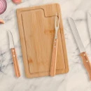 CONJ. PARA CHURRASCO EM BAMBU / MADEIRA / INOX DALLAS - 5 PÇS