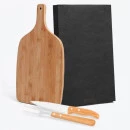 CONJ. PARA COZINHA EM BAMBU / MADEIRA / INOX - 3 PÇS