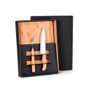 CONJ. PARA CHURRASCO EM BAMBU / MADEIRA / INOX - 3 PÇS