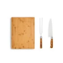 CONJ. PARA CHURRASCO PREMIUM EM BAMBU / MADEIRA / INOX - 3 PÇS