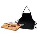 CONJ. PARA CHURRASCO PREMIUM EM BAMBU / MADEIRA / INOX - 4 PÇS