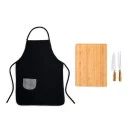 CONJ. PARA CHURRASCO PREMIUM EM BAMBU / MADEIRA / INOX - 4 PÇS