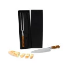 CONJ. PARA CHURRASCO PREMIUM EM BAMBU / MADEIRA / INOX - 4 PÇS