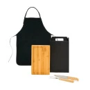 CONJ. PARA CHURRASCO COM AVENTAL - 4 PÇS