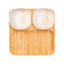 CONJ. PARA PETISCOS E PATÊS EM BAMBU/FIBRA DE BAMBU-5 PÇS