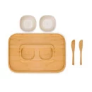 CONJ. PARA PETISCO EM BAMBU / FIBRA DE BAMBU - 5 PÇS