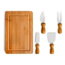 CONJUNTO PARA QUEIJO EM BAMBU/INOX - 5 PÇS