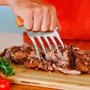 GARFO COM 5 DENTES EM MADEIRA - INOX - 11,5X14,5CM